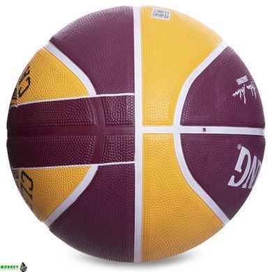 Мяч баскетбольный резиновый SPALDING NBA Team CLAVELAND CAVA 83504Z №7 красный-желтый