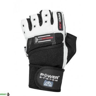 Перчатки для фитнеса и тяжелой атлетики Power System No Compromise PS-2700 Black/White XL
