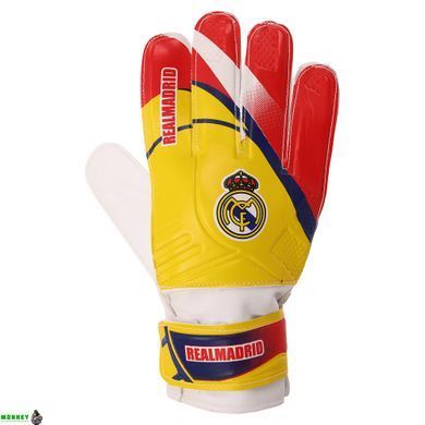 Перчатки вратарские REAL MADRID BALLONSTAR FB-0187-9 9 размер красный-желтый