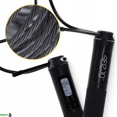 Скакалка з лічильником 4FIZJO 2 в 1 провідна/бездротова Black (P-5905973402200)