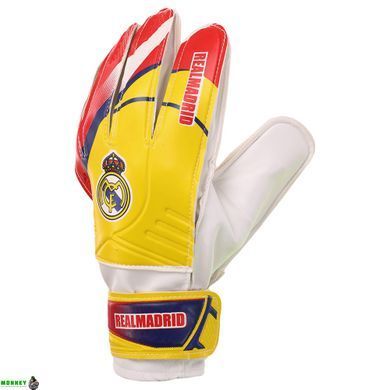 Перчатки вратарские REAL MADRID BALLONSTAR FB-0187-9 9 размер красный-желтый