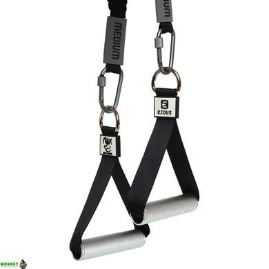 Ручки для еспандера та тренажера ALUMINUM HANDLES EZOUS F-02-E 2шт чорний