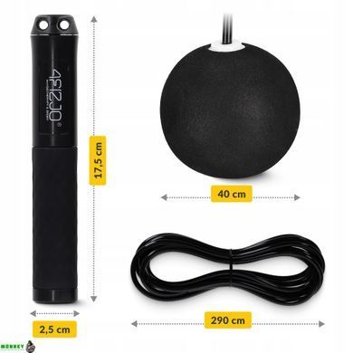 Скакалка з лічильником 4FIZJO 2 в 1 провідна/бездротова Black (P-5905973402200)
