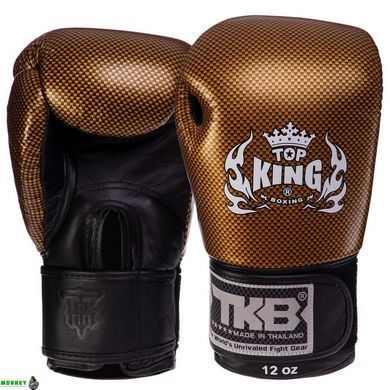 Рукавички боксерські шкіряні TOP KING Super Snake TKBGEM-02 Чорний-золотий 18 унції