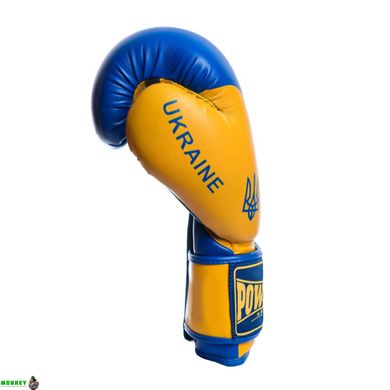 Боксерські рукавиці PowerPlay 3021 Ukraine Синьо-Жовті 8 унцій
