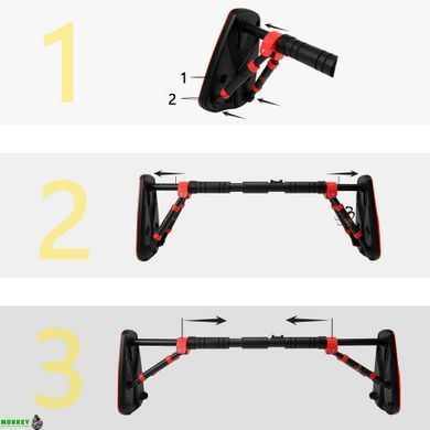 Турнік розсувний Cornix Elite+ 65-90 см XR-0293 Black/Red