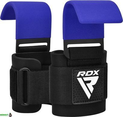 Гаки для тяги на зап'ястя RDX W5 Gym Hook Strap Blue Plus