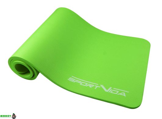 Коврик (мат) для йоги та фітнесу SportVida NBR 1 см SV-HK0248 Green