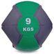 Мяч медицинский медбол с двумя ручками Zelart FI-2619-9 9кг серый-зеленый