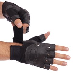 Перчатки для кроссфита и воркаута кожаные SPORT WorkOutSP-Sport BC-4381 размер L-XL черный