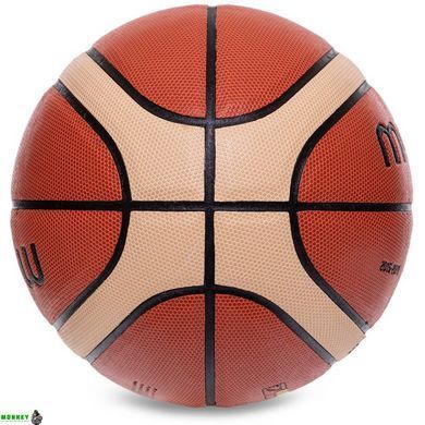 Мяч баскетбольный PU №7 MOL FIBA APPROVED GL7X BA-4994 коричневый-бежевый