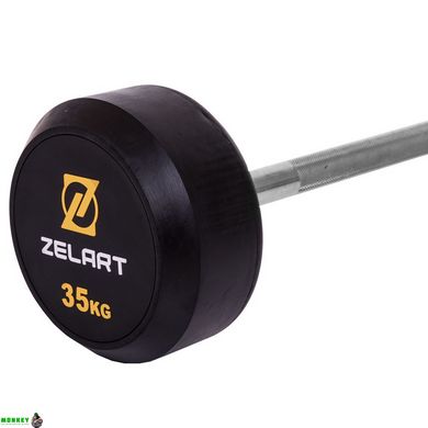 Штанга фиксированная прямая обрезиненная Zelart Rubber Coated Barbell TA-2685-35 длина-95см 35кг