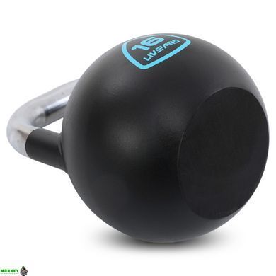 Гиря сталева пофарбована із хромованою ручкою LiveUp LP8042-16 16кг чорний