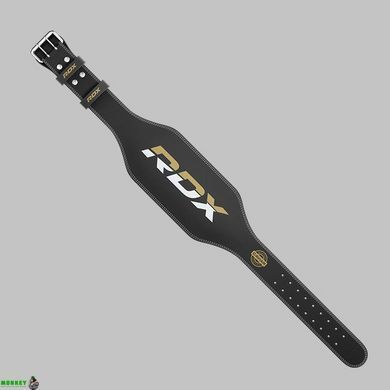 Пояс для важкої атлетики RDX 6 шкіряний Black Gold M