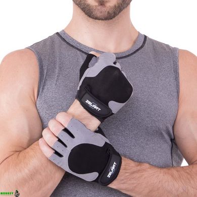 Перчатки для фитнеса и тренировок и тренировок Zelart SB-161578 S-XL черный-серый