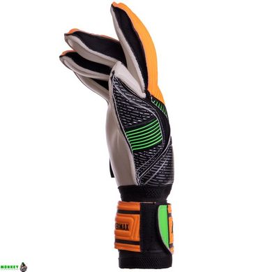 Воротарські рукавиці SOCCERMAX GK-024 розмір 8-10 помаранчевий-чорний