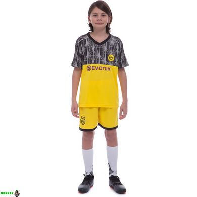 Форма футбольная детская BORUSSIA DORTMUND резервная 2020 SP-Planeta CO-0993 (р-р 20-28-6-14лет, 110-155см, желтый-черный)