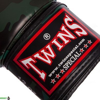 Рукавички боксерські TWINS FBGVS3-ML Камуфляж темно-зелений 14 унцій