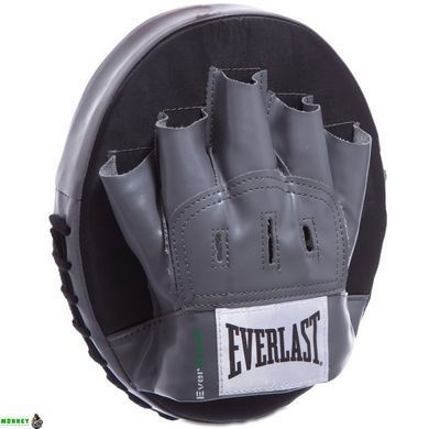 Лапа Прямая круглая для бокса и единоборств EVERLAST PUNCH MITTS EV4318 24х19х3,5см 2шт черный-серый