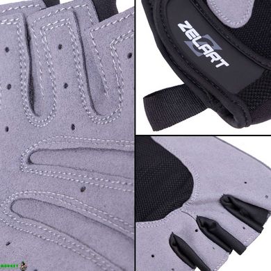Перчатки для фитнеса и тренировок и тренировок Zelart SB-161578 S-XL черный-серый