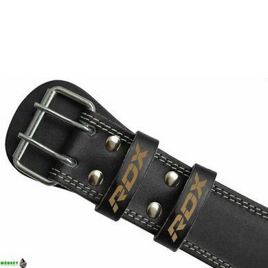 Пояс для важкої атлетики RDX 6 шкіряний Black Gold M