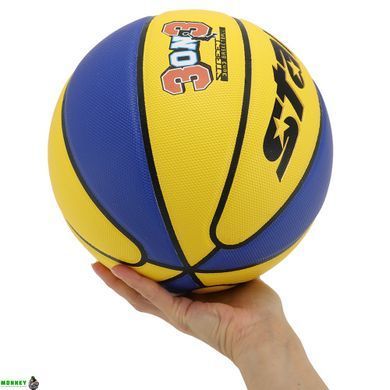 Мяч баскетбольный PU №6 STAR 3ON3 BB4136C (PU, бутил, желтый-синий)