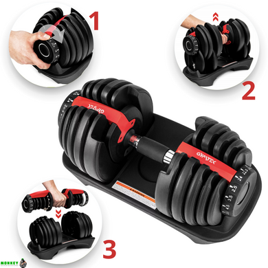 Гантель разборная регулируемая Gymtek 2,5-24кг красный