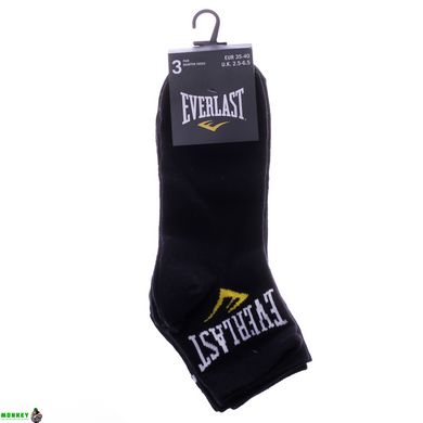 Носки EVERLAST QUARTER SOCKS 3 PAIR черный Уни 35-40