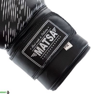 Рукавички боксерські PVC MATSA MA-7762 Чорний 10 унцій