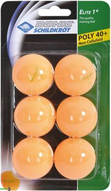 М'ячі Donic Elite 1звезда 40+ (6шт.) plastic orange
