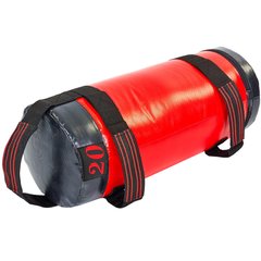 Мешок для кроссфита и фитнеса SP-Planeta UR FI-6574-20 (PVC, нейлон, вес 20кг, р-р 56x22см, красный-черный)