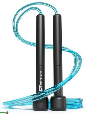 Скакалка Hop-Sport Crossfit NEW з пластиковыми ручками HS-P025JR синяя