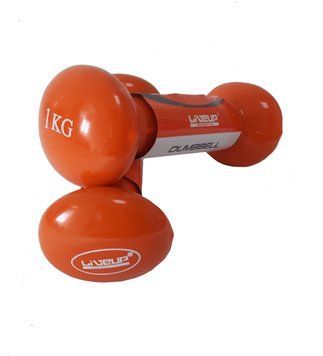 Гантелі вінілові пара LiveUp VINYL DUMBBELL EGG HEAD 1 кг