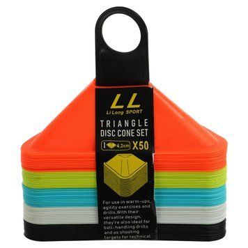Фишки для разметки поля треугольные на пластиковой подставке SP-Sport C-8651 50шт цвета в ассортименте