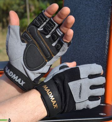 Перчатки для фитнеса MadMax MFG-871 Damasteel Grey/Black L