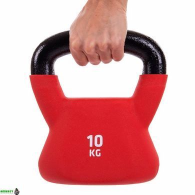 Гиря стальная с виниловым покрытием UFC UHA-69695 вес 10кг красный