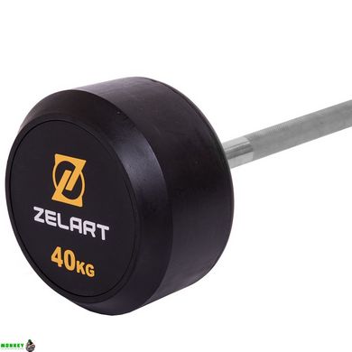 Штанга фіксована пряма прогумована Zelart Rubber Coated Barbell TA-2685-40 довжина-95см 40кг