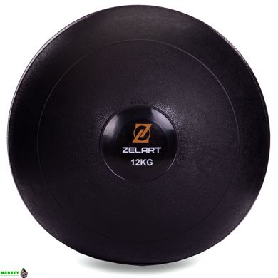 М'яч медичний слембол для кросфіту Zelart SLAM BALL FI-2672-12 12к чорний