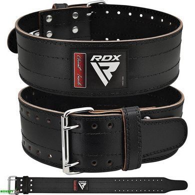 Пояс для пауэрлифтинга RDX RD1 кожаный Black L