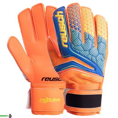 Перчатки вратарские с защитными вставками на пальцы FB-915A REUSCH (PVC, р-р 9-10, цвета в ассортименте)