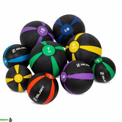 М'яч медичний медбол Zelart Medicine Ball FI-5122-7 7кг сірий-зелений