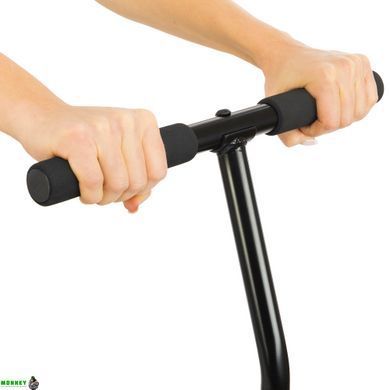 Фитнес батут для джампинга шестиугольный с ручкой LiveUp LP8251 &oslash;135см черный-синий