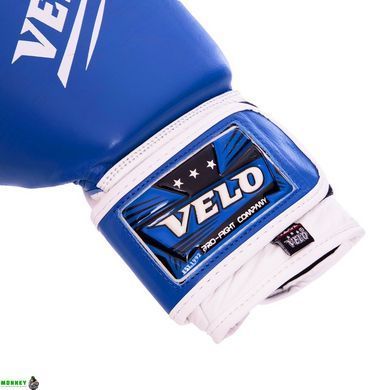 Рукавички шкіряні боксерські VELO VL-2210 Синій 14 унції