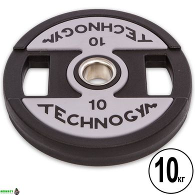 Диски для штанги поліуретанові TECHNOGYM TG-1837-10 51мм 10кг чорний