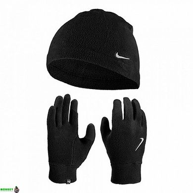 Набор шапка и перчатки NIKE M FLEECE HAT AND GLOVE SET черный чел S/M