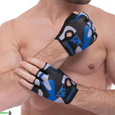 Перчатки для фитнеса и тренировок HARD TOUCH FG-002 XS-L черный-синий
