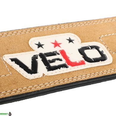 Пояс для пауэрлифтинга кожаный VELO VL-6645 M размер, бежевый