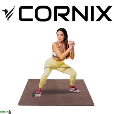 Мат-пазл (ласточкин хвост) Cornix Mat Puzzle EVA 120 x 120 x 1 cм XR-0238 Braun