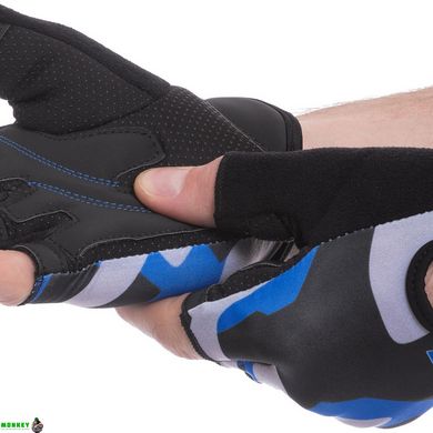 Перчатки для фітнесу та тренувань HARD TOUCH FG-002 XS-L чорний-синій