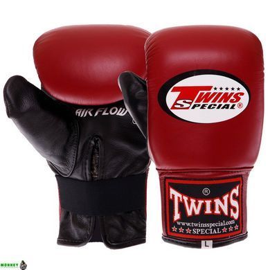 Снарядные перчатки TWINS TBGLA-1F Черный-бордовый M размер